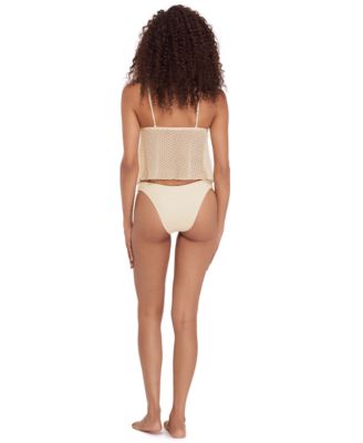 Women's Tie Front Crop Tankini Top