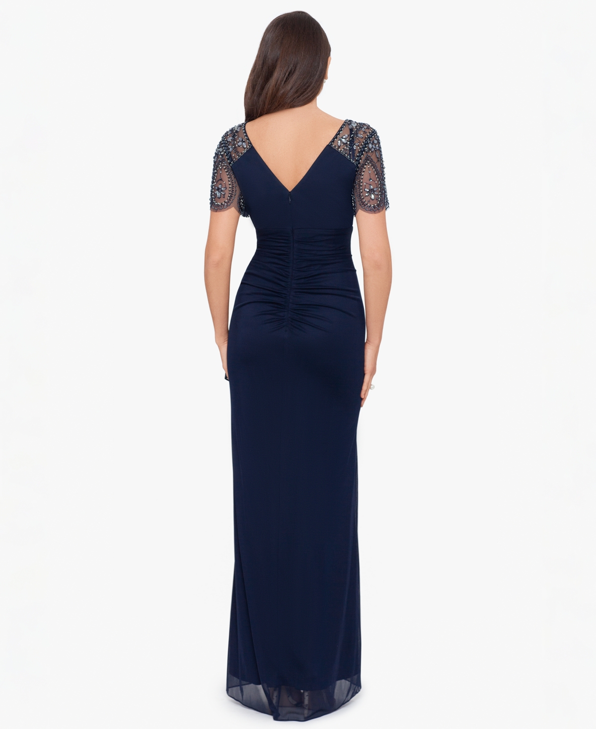 Xscape Petite Embellished Chiffon Gown In Blue