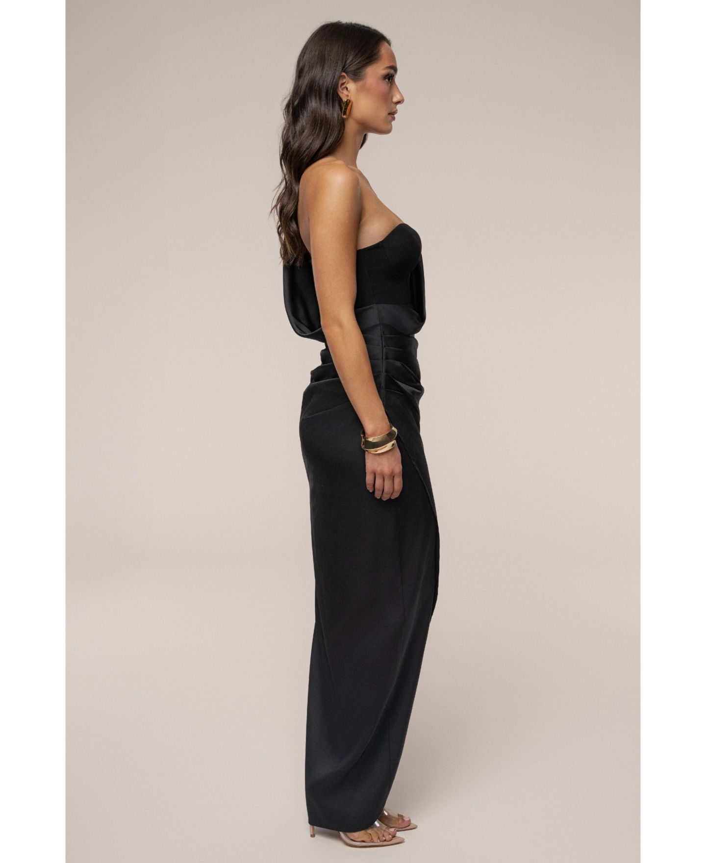 Женское платье JLUXLABEL Draped Radiance Maxi, цвет: Чёрный — фото 7
