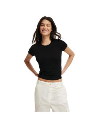 Women's Sheer Layer Crew Short Sleeve