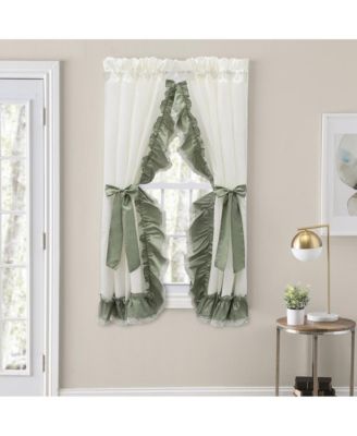 Madelyn Ruffled Victorian Priscillas 1.5" Rod Pocket Curtain Panel 100" x 84" Sage