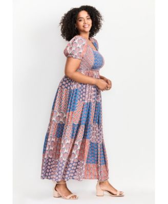 Women's Plus Size Sophia Shirred Bodice Maxi Dress