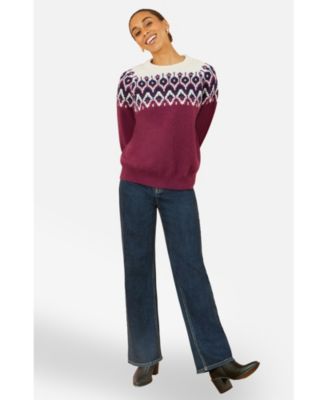 Women's Fair Isle Relaxed Fit Knitted Sweater