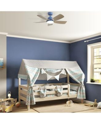 42″ Dark Blue Ceiling Fan, 5 Blades, 6-Speed Remote, Forward/Reverse for Bedrooms, Kitchens & Living Rooms