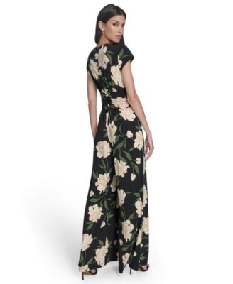 Petite V-Neck Short-Sleeve Jumpsuit