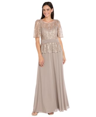 R & M Richards - Women's Square Neck Short Sleeve Dress