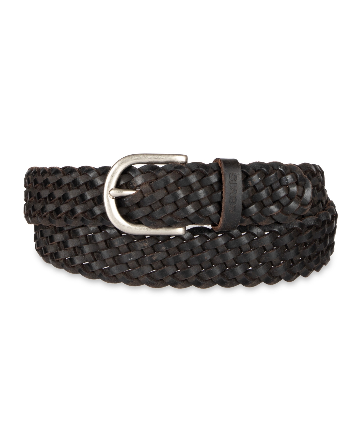 Levi's Women's Fully Adjustable Leather Braided Belt In Black