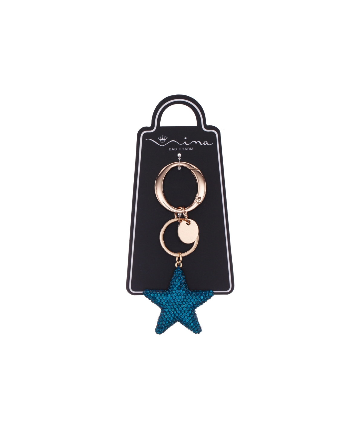 Nina Crystal Star Bag Charm In Blue