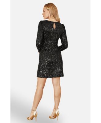 Women's Sequin Long Sleeve Fitted Dress