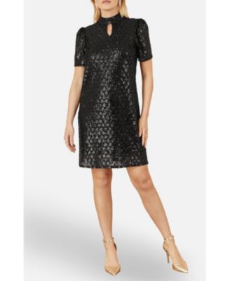 Women's Sequin Chevron Pattern Tunic Dress