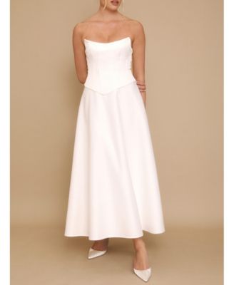 Women's Bandeau Satin Corset Dress