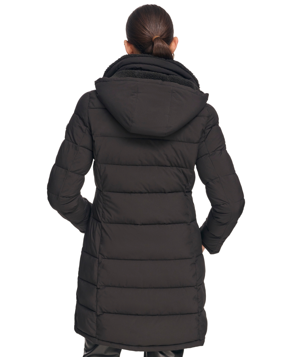 Calvin Klein Women's Hooded Puffer Coat In Black