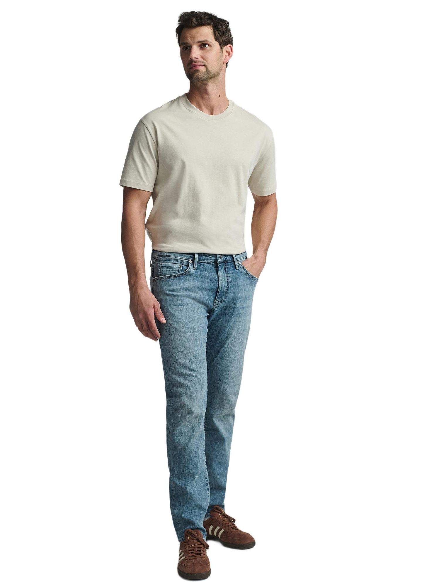 Мужские джинсы Mavi Jeans Jake Slim Leg In Light Brushed Vintage, цвет: Светлый синий — фото 1
