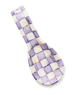 Violet Check Handmade Spoon Rest