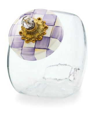 Violet Check Handmade Cookie Jar