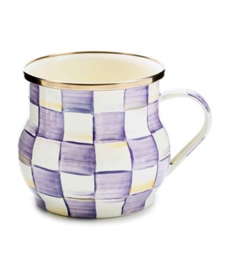 Violet Check Handmade Mug