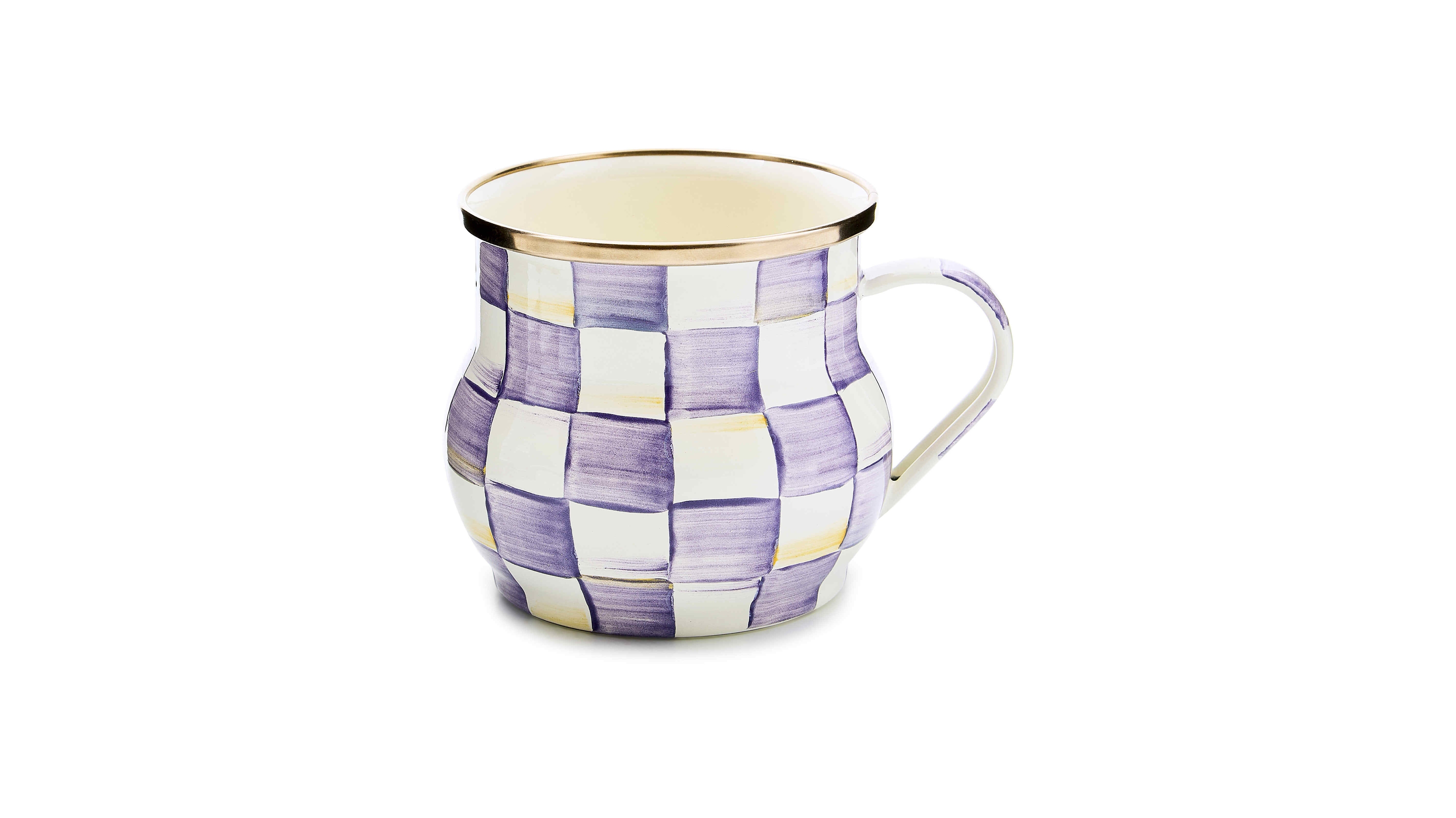 MacKenzie-Childs Violet Check Handmade Mug