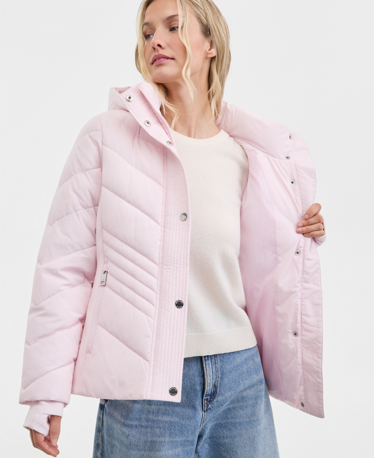 Michael Kors Women's Packable Hooded Puffer Coat