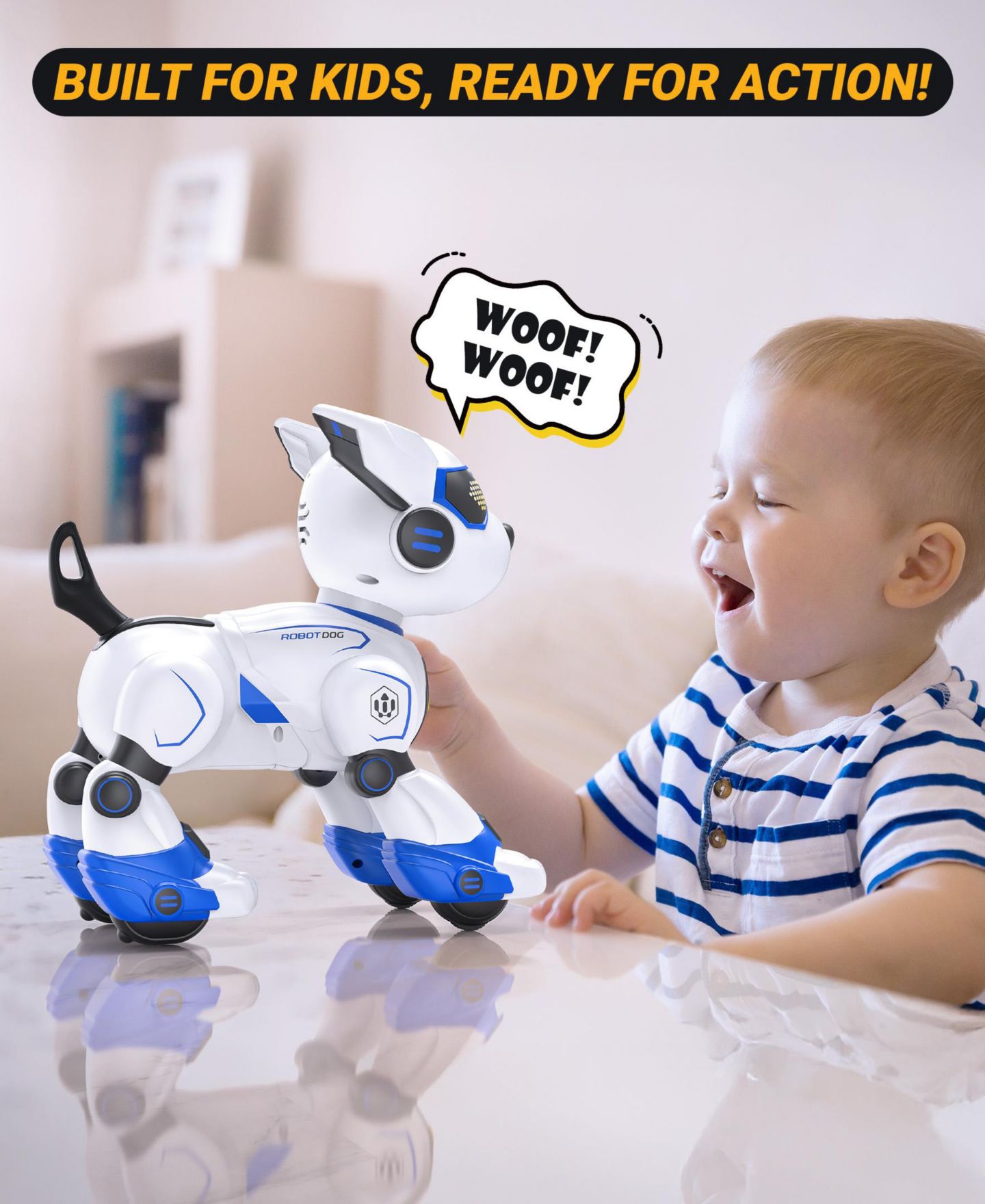 Детская игрушка SUGIFT Smart Interactive Robot Dog Toy for Kids with Remote Control, Voice and Touch Features, цвет: Синий — фото 11