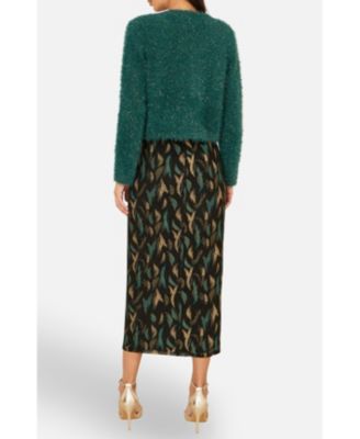 Women's Metallic Fluffy Eyelash Bolero