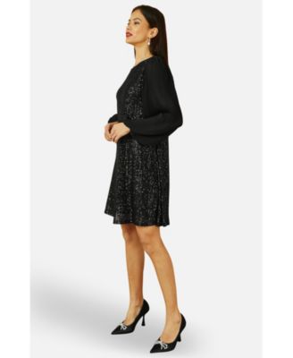 Women's Velvet Sequin Tunic Dress
