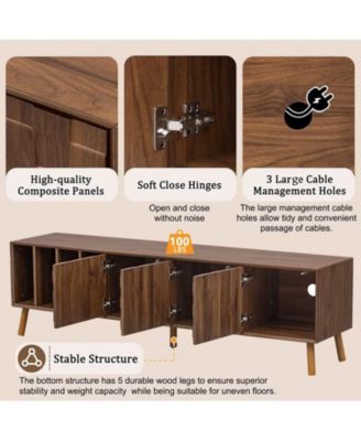 70" Mid-Century Modern Storage Cabinet With TV Stand