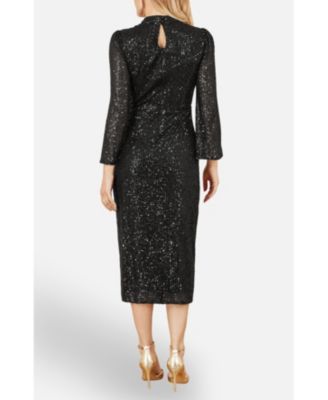 Women's Sequin Fitted Midi Dress