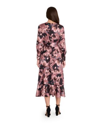 Women's V-Neck Ruffle Midi Dress