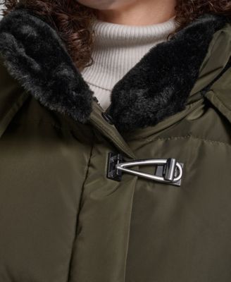 Women's Shirt Toggle Hooded Puffer Coat