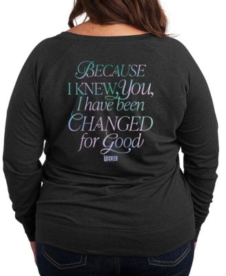 Plus Size French Terry Long Sleeve Pullover Top