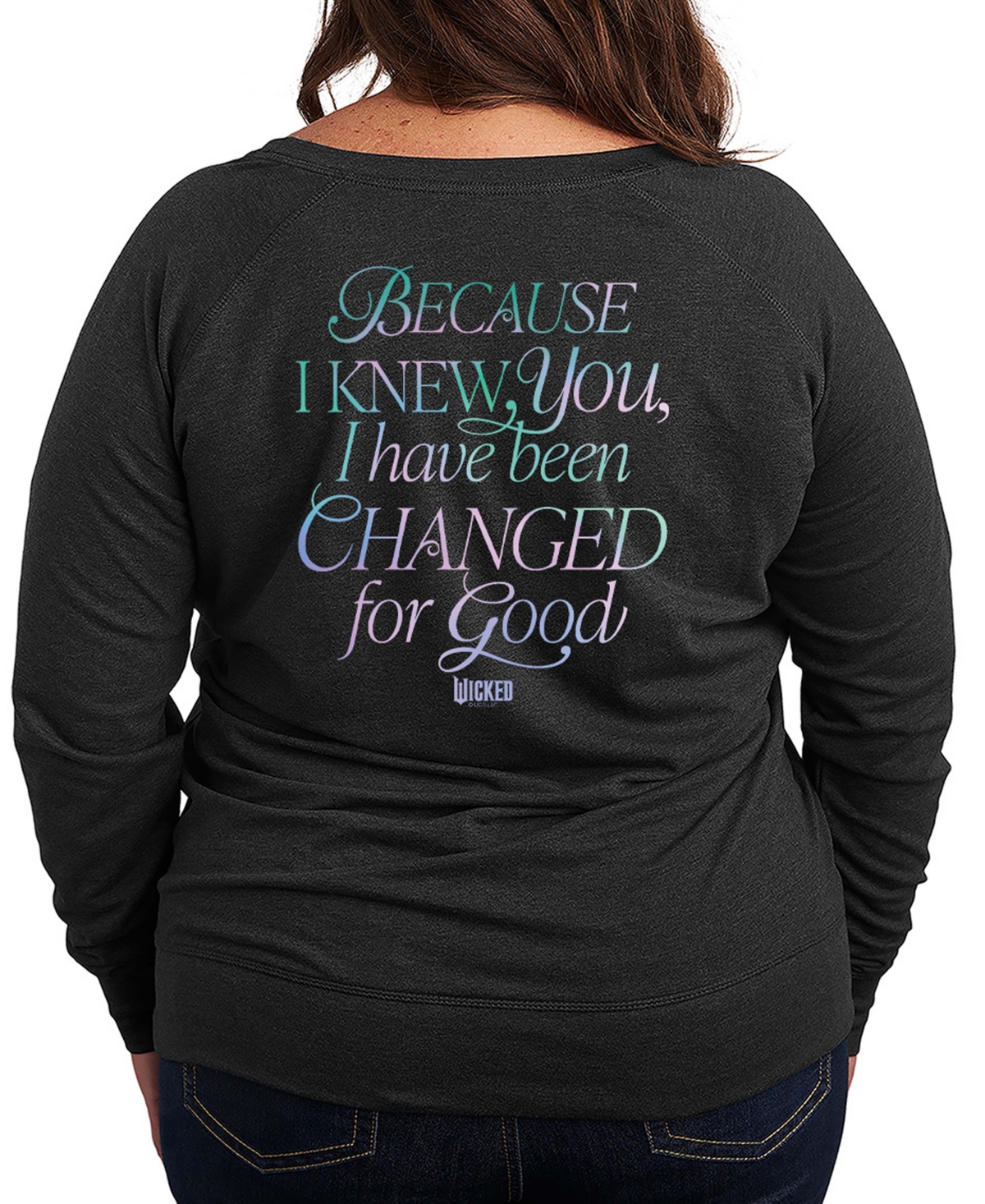 Hybrid Apparel Plus Size French Terry Long Sleeve Pullover Top In Black