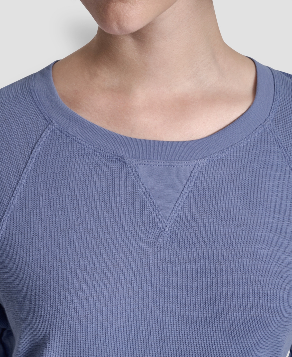 Dkny Women's Mini Slub Waffle Three Quarter Sleeve T-Shirt