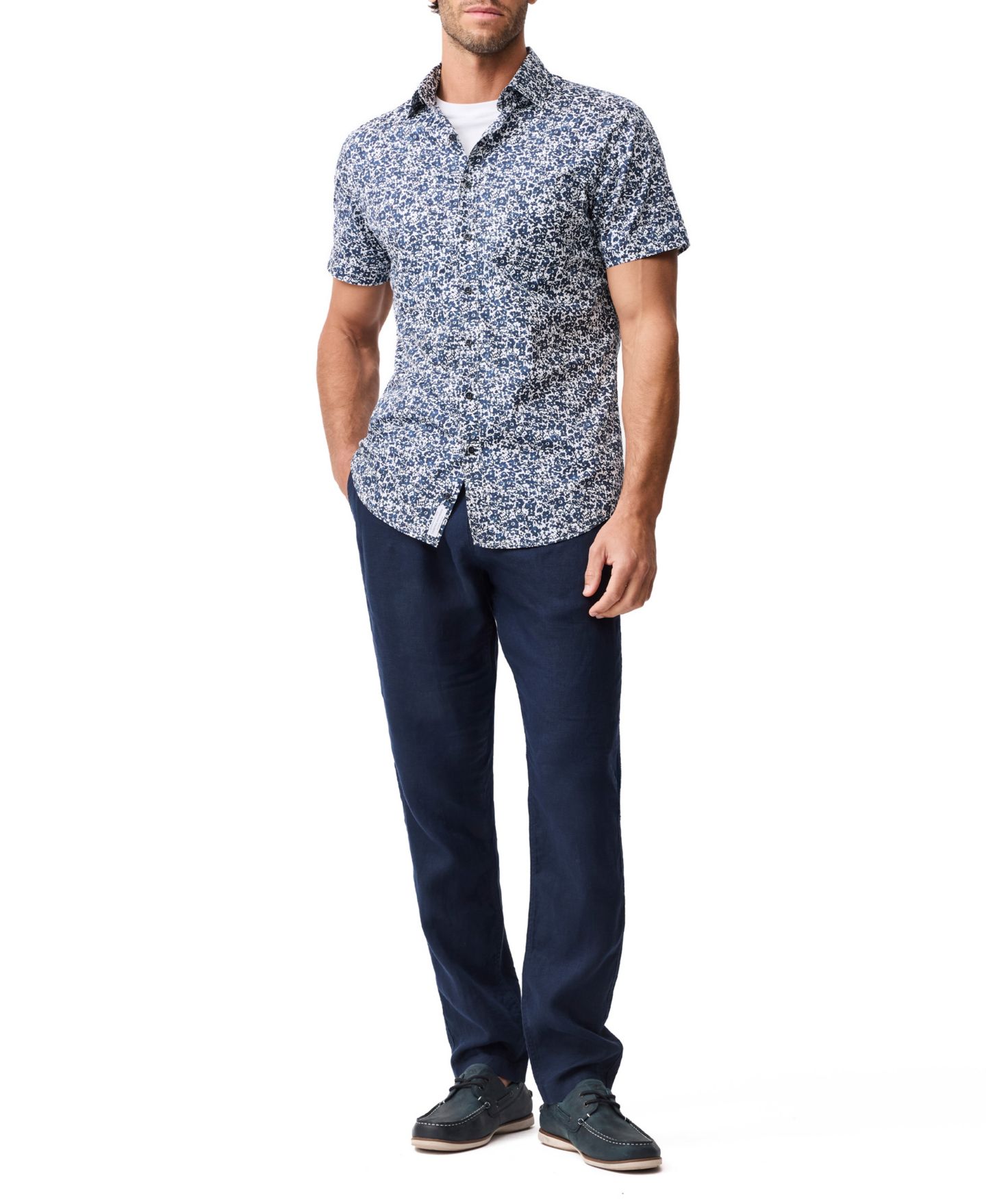 Мужская рубашка Rodd & Gunn Sport Fit South Hampton Cotton, цвет: Чернильный — фото 2