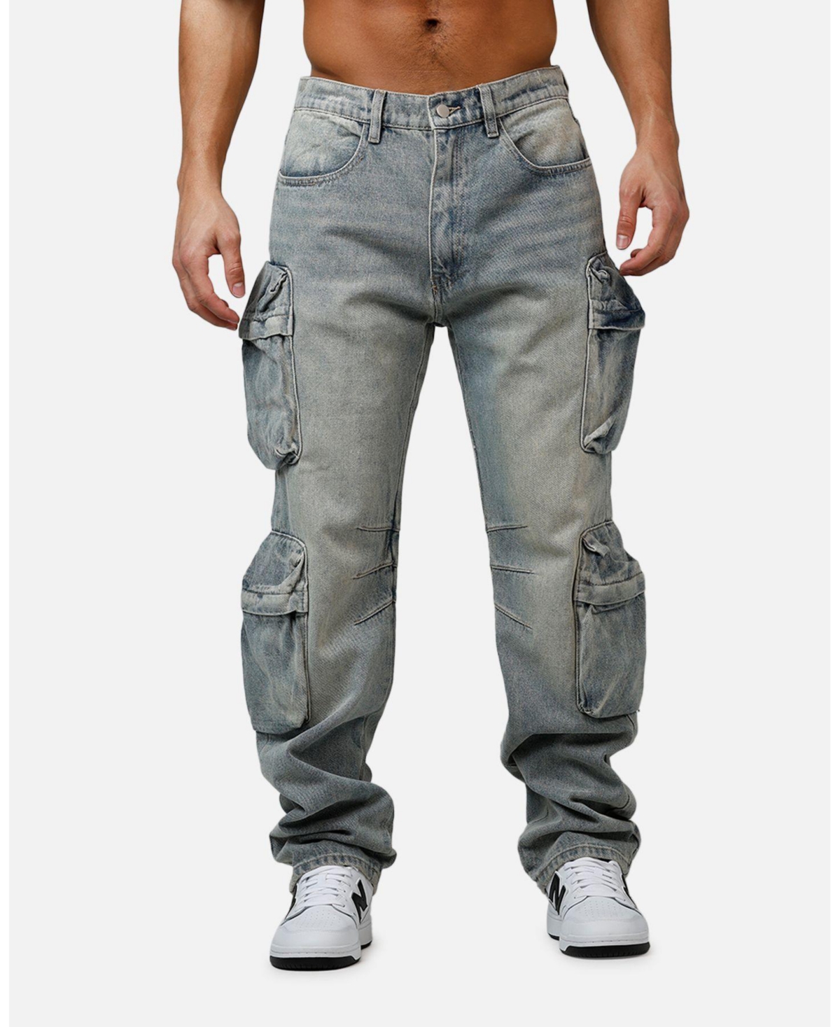 mnml Men's V709 Wide Bellow Cargo Denim Jean's