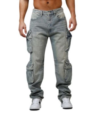 mnml Men's V709 Wide Bellow Cargo Denim Jean's - Macy's