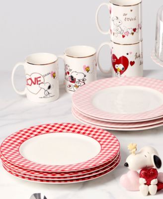 Gingham Dinner Plates, Set of 4