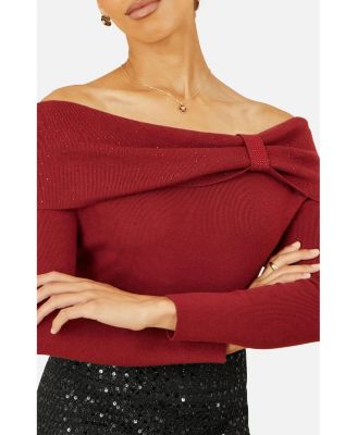 Women's Bardot Sweater With Diamante Detail