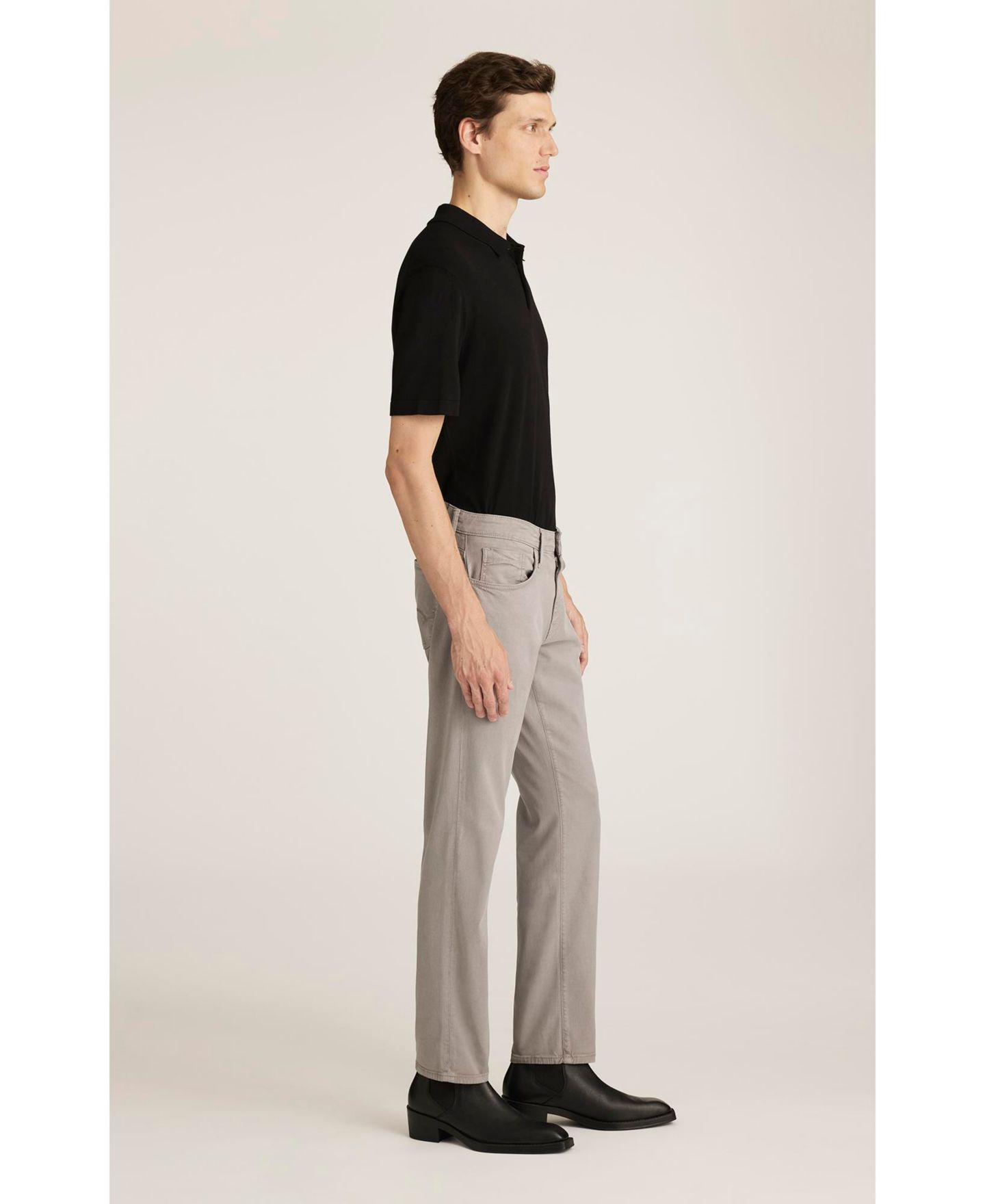Мужские брюки Mavi Jeans Marcus Slim Straight Leg In Shark Luxe Twill, цвет: Бежевый серый — фото 2