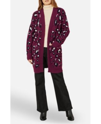 Women's Animal Intarsia Long Cardigan