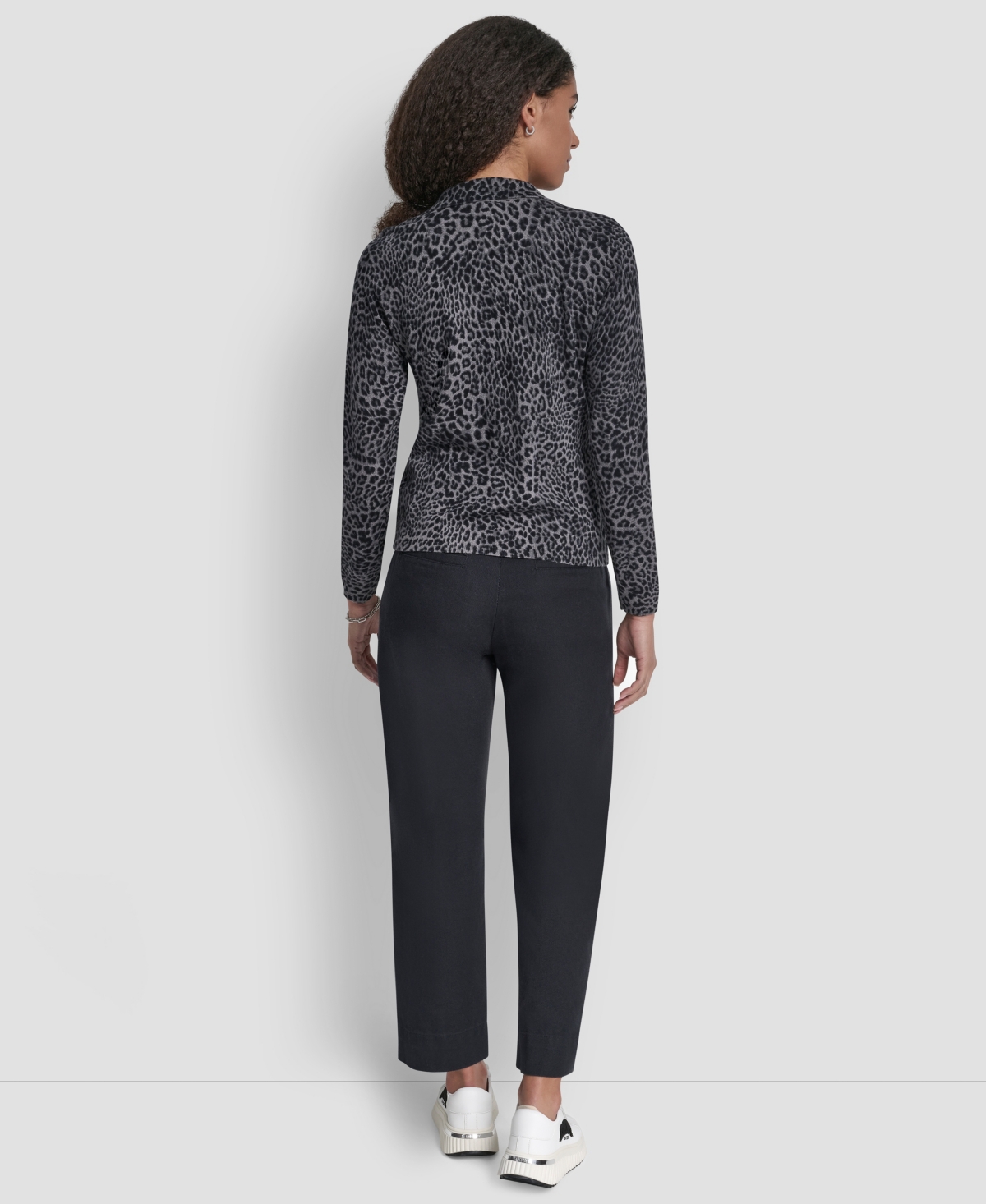 Dkny Jeans Women's Mini Leopard Print Cardigan Top In Multi