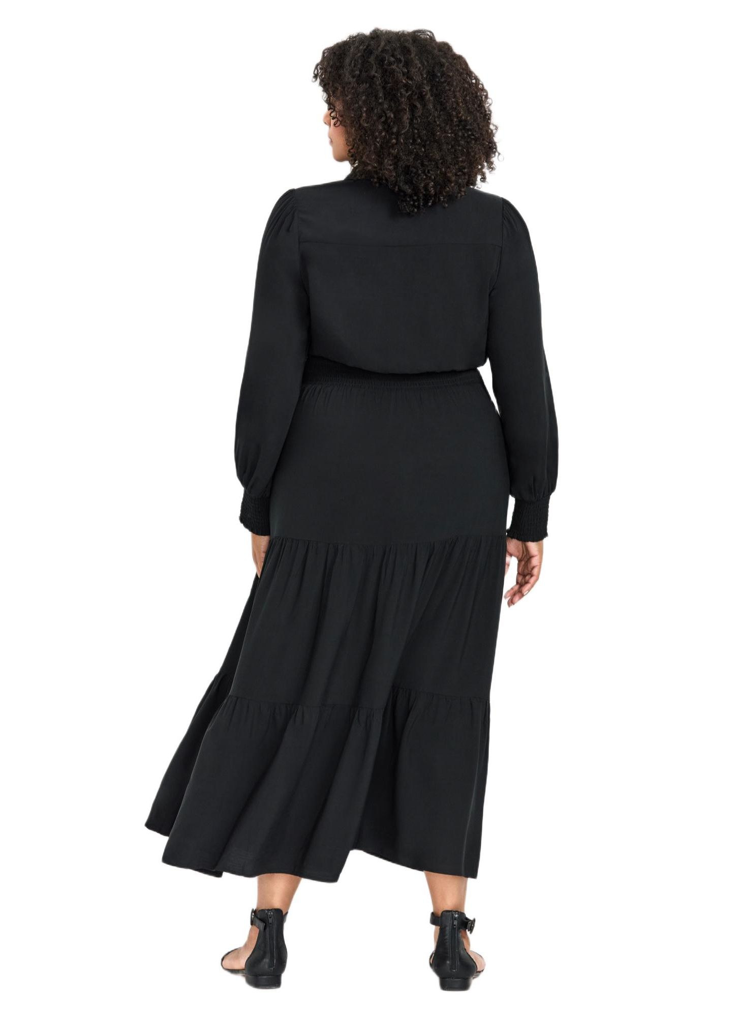 Женское платье Avenue Plus Size Shiloh Tiered Maxi, цвет: Чёрный — фото 2