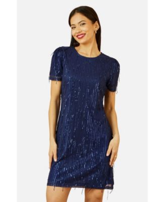 Women's Dripping Sequin Tunic Dress