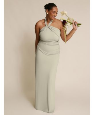 Women's Halter Neck Stretch Bridesmaid Dress