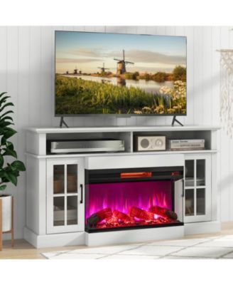 36 Inch 3-Sided 1500W Electric Fireplace with 7-Color Flame