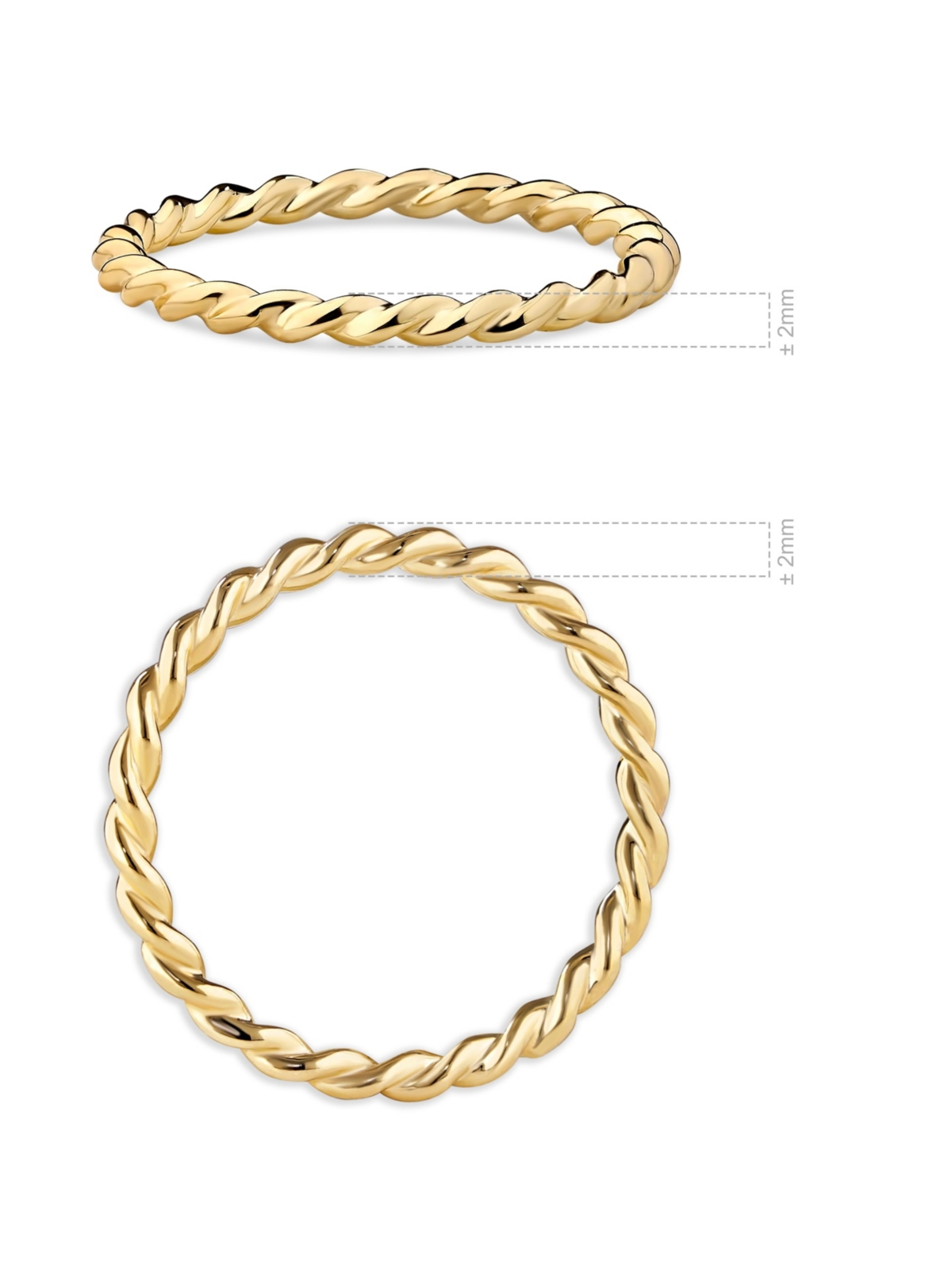 Devata Twisted Rope Ring in 14K Gold, Size 8, approx. 1.5 grams.