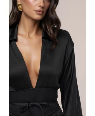 Women's High Line Collar Maxi Dress