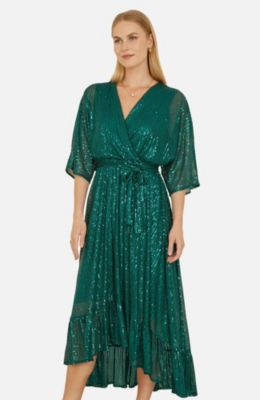 Women's Sequin Kimono Wrap Dress