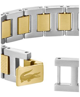 Metropole Two Tone Stainless Steel Metal Link Bracelet