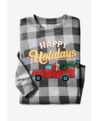 Plus Size Fleece Holiday Sweatshirt