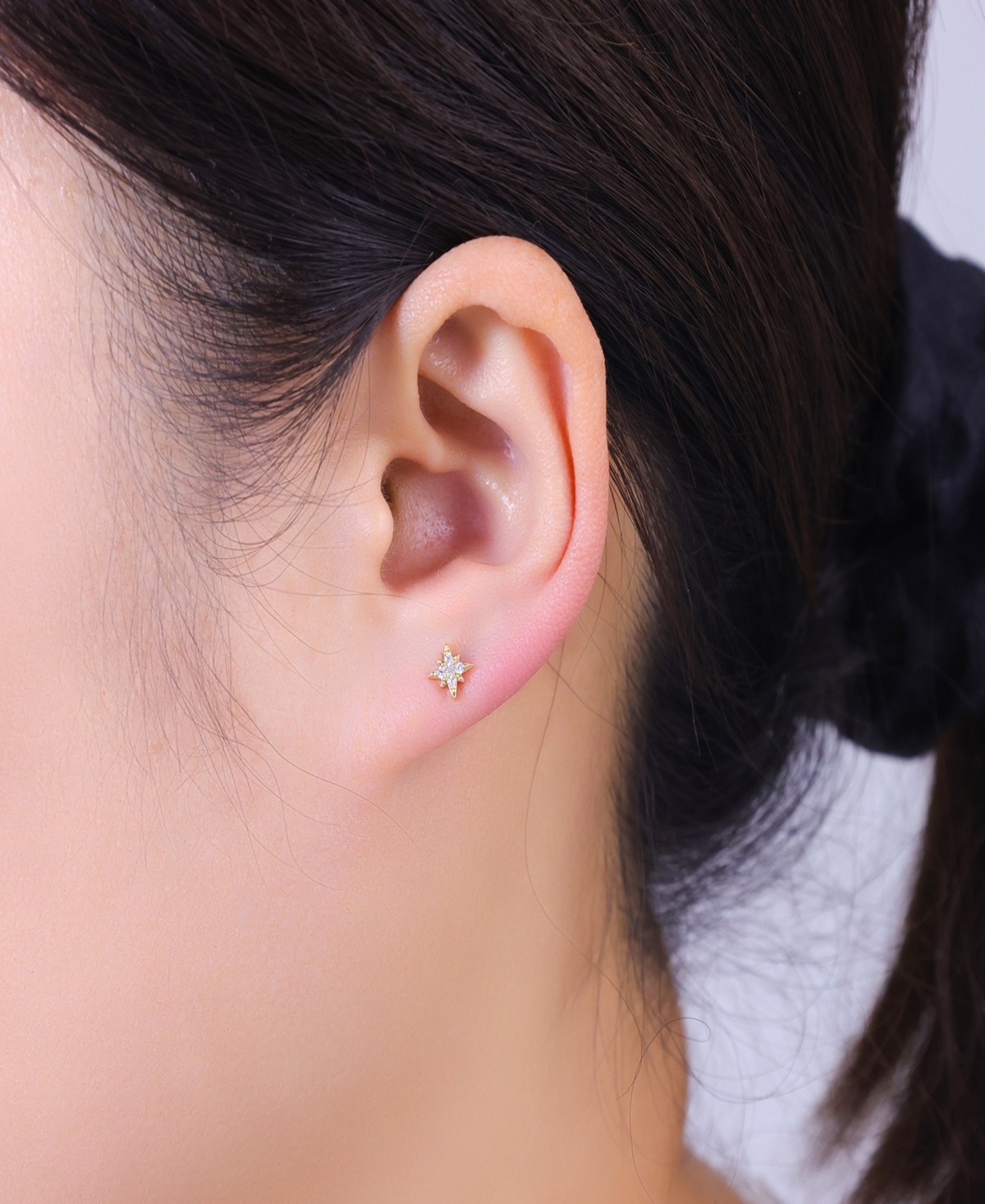 Unwritten Gold Plated Heart, Clover, Moon, Star And Evil Eye Post Back Stud Earrings Set In Gold